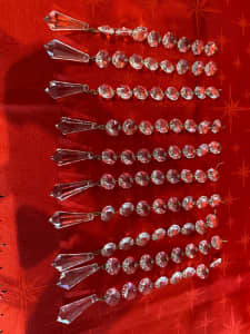 Genuine Bohemian Crystal Chandelier - diamond cut strands with pendant