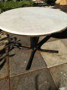 FREE: ROUND MARBLE TOP GARDEN TABLE