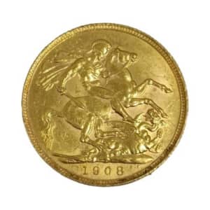 King Edward St George 1908 22ct DS/Bp Sovereign Gold Coin 05830000646