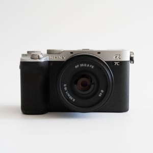 Sony a7c mirrorless camera and Samyang 35mm f2.8 lens