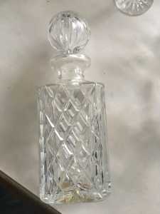 Stuart crystal cut glass decanter with original glass stopper