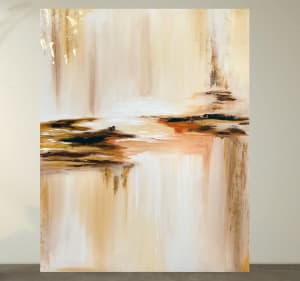 painting abstract gold leaf