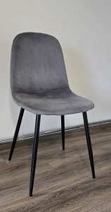 4x chairs grey velvet