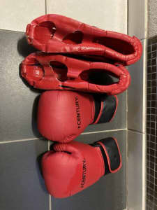 One set boxing gloves and shoes for sale