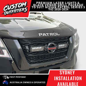 Custom LED Lights to suit Nissan Patrol Y62 Series 5 Grille BLACK GRIL
