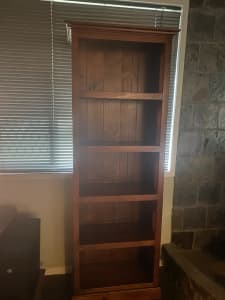 Stained timber bookcase, as new