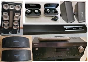 Bose, Sonos, Yamaha Sound Bars,Amplifiers, Headphone, Radio, Speakers