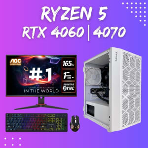 New! Gaming PC Bundle / Ryzen 5 / RTX******4070 / White Phantom