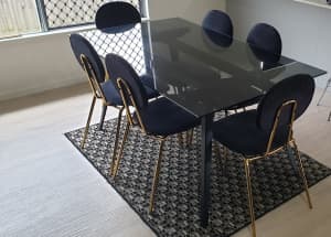 Dining table with 6 dining chairs 