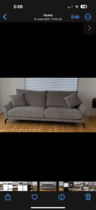 Kalsey 3 seater upholstered sofa