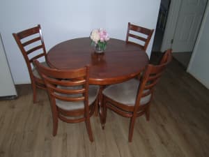 Dining setting with 4 matching chairs. All solid timber.