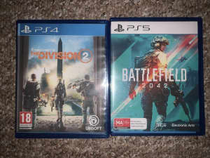 Battlefield 2042 PS5, The Division 2 PS4 (read description please)