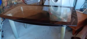 Glass top table, 2 layers