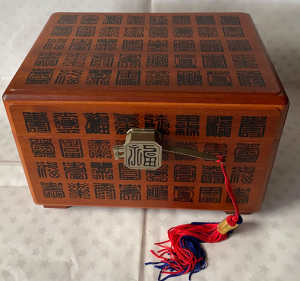 Mahjong Wooden Storage Box