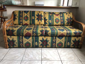 3 seater cane sofa bed