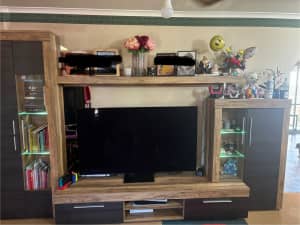 Tv unit with led lights