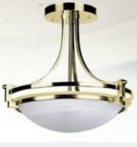 Pendant Light Fitting Gold with Chrystal Dome