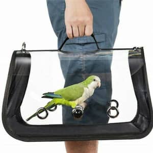 18" Transparent Breathable Bird Parrot Carrier Travel Cage Nest Pet