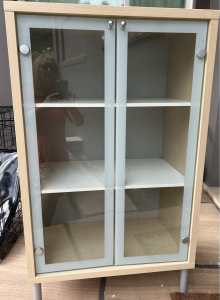 IKEA Magiker Elegant Glass Door Cabinet storage Display Books