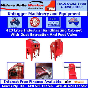 Millers Falls TWM 420 Litre Industrial Sandblasting Cabinet