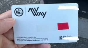 Selling my student public transport card (MyWay card) (Balance $25.11)
