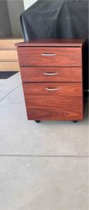 Office desk with portable filing cabinet