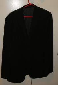 Mens 100% Wool Black Suit Jacket 108 L (42.5) Regular fit.