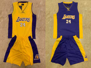 LA Lakers Kobe Brant kids basketball jerseys set with top and shorts