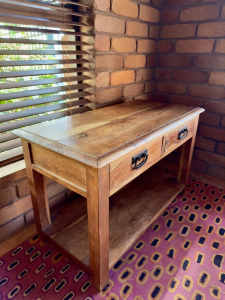 Small table with drawers good quality iron joinery