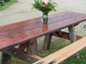 Reclaimed Hardwood Outdoor Tables