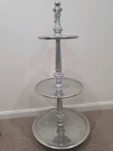 3 tier silver cake stand