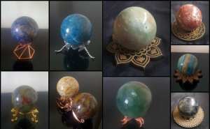 Assorted Crystal Spheres With Stands