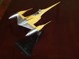 StarWars Episode 1 Naboo Starfighter model, assembled and painted.