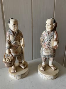 Japanese Okimono Bone Figurines