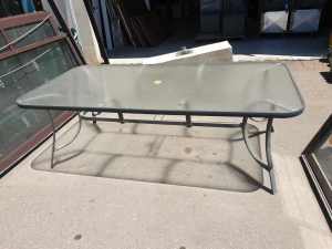 Outdoor Glass Top Table, $55 - Vinsan Salvage G1532