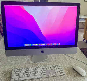 2015 Apple iMac 27 screen, with keyboard and Magic Mouse