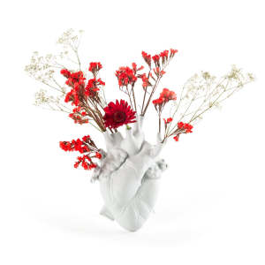 ALL MUST GO - SELETTI Porcelain Love in Bloom Heart Flower Pot Vase