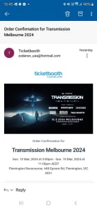 Transmission vip entry ticket for 2