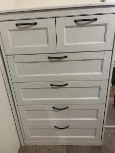 IKEA TALL BOY white/black 6 drawers