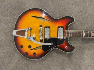 Vintage 60s Granada Trini Lopez Copy Hollowbody Electric Guitar & Case