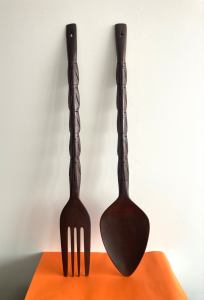 Large Wooden Fork and Spoon Set
