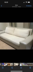 Sofa couches cream in colour round table included for free 