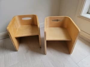 2 baby wooden chairs