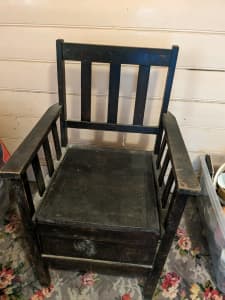 Antique Chamber Pot Commode Chair