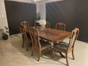 Solid wood dining suite table and chairs