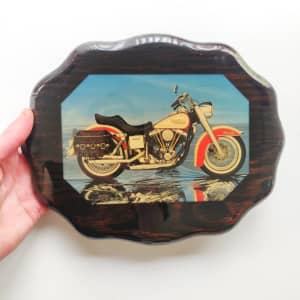 Vintage Harley Davidson Red Electra Glide Wooden Lacquered Wall Décor