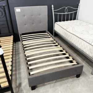 ONLY $120! Modern Grey Fabric Single Bed Frame SAME DAY DELIVERY
