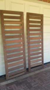 French doors (2) jarrah plus Lazyboy foldup sunbed and mattress