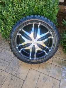 22 inch 6 stud rims and tyres suit Ford ranger and triton