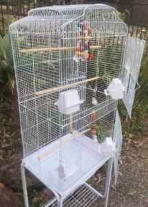 BRAND NEW Tall bird cage black or white, trolley extra, EFTPOS